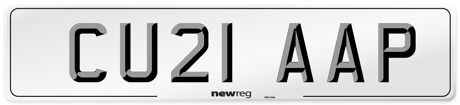 CU21 AAP Number Plate from New Reg